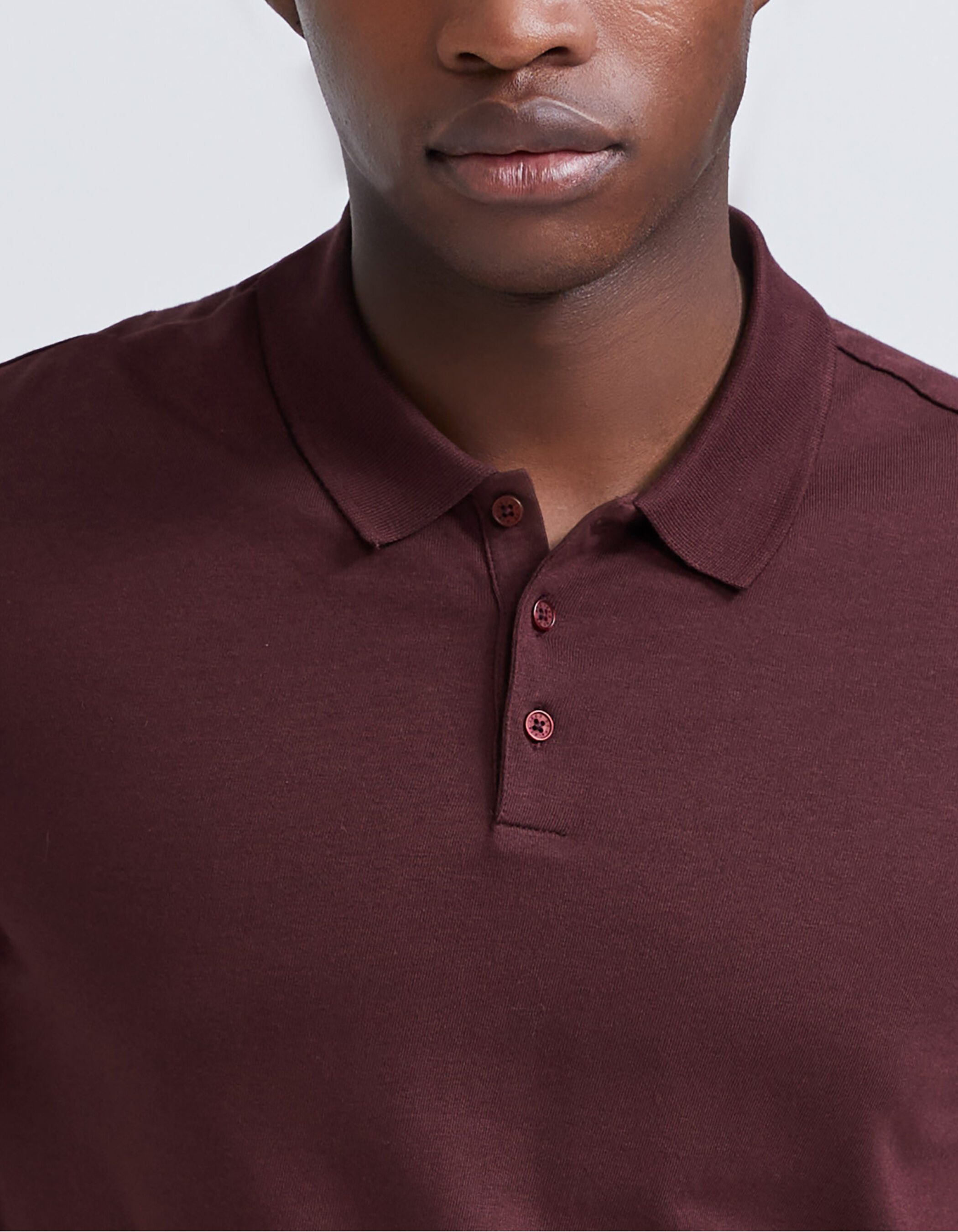 Burgundy polo katoen modal Heren IKKS