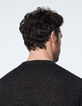 Men's black nep knit sweater-5
