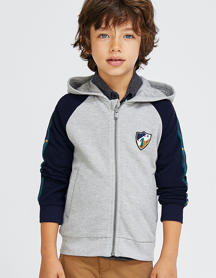 Jungensweatjacke aus Piqué -1 Jungensweatjacke aus Piqué -1