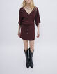 Women’s garnet dress with press stud decor-7