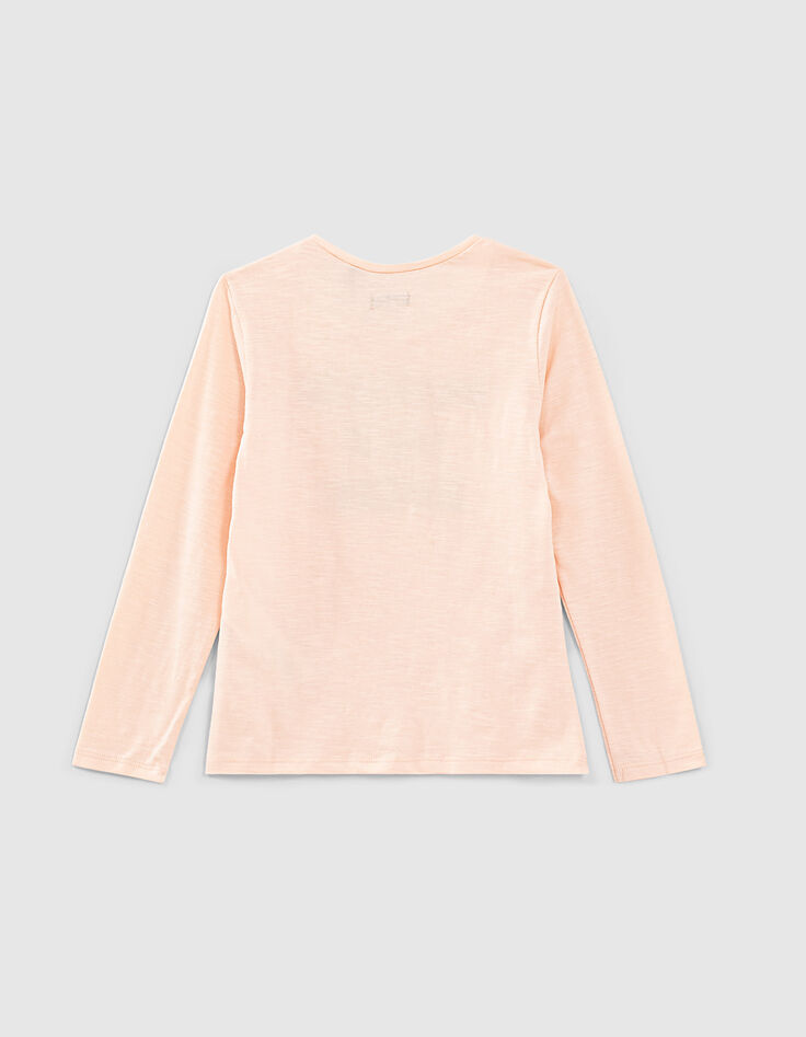 Camiseta rosa palo con mensaje niña-3