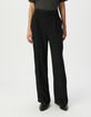 Pantalón traje ancho negro tiro alto mujer-2