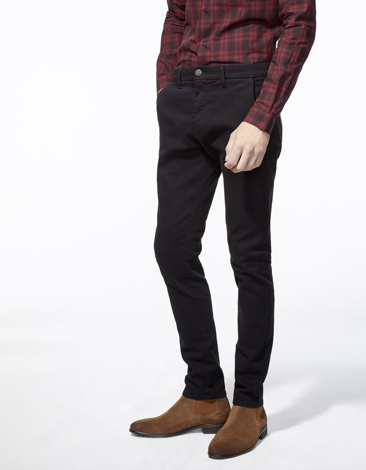 Men's black tapered jeans-1