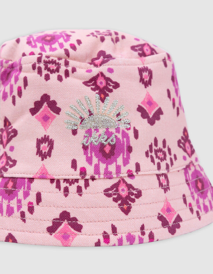 Rosa Mädchen-Sonnenhut mit Maxi-Ethno-Print-3