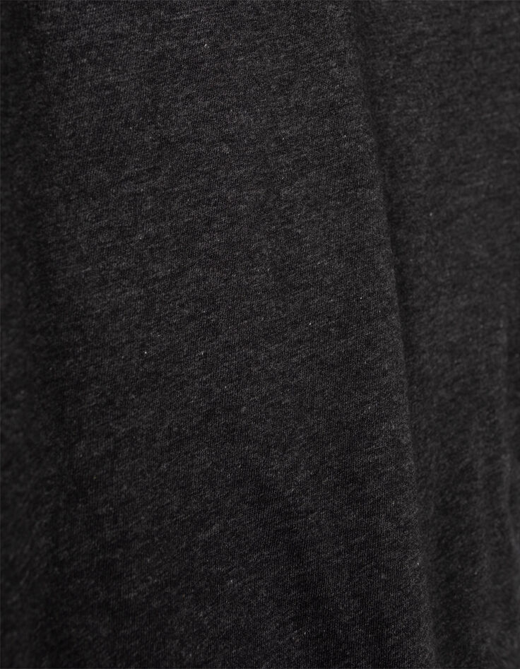 Antraciet T-shirt De Essential ronde hals lange mouwen Heren-6