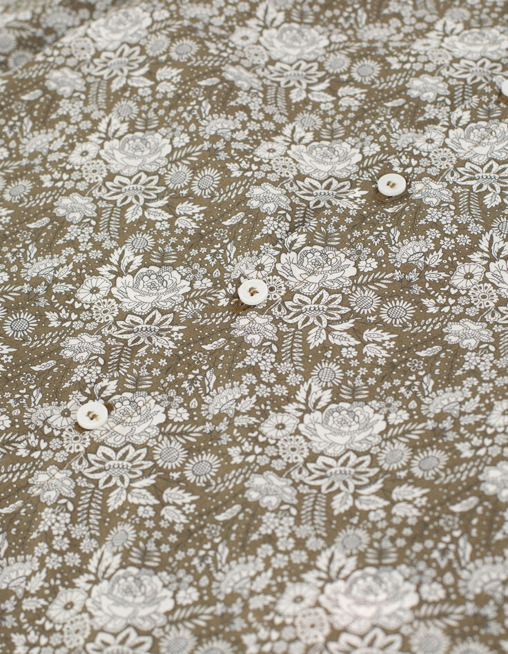 Chemise kaki tissu Liberty à fleurs garçon -5 Chemise kaki tissu Liberty à fleurs garçon -5
