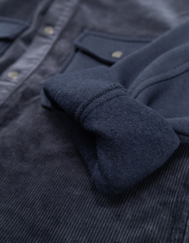 Zweilagiges Kapuzenüberhemd für Jungen, marineblau-7