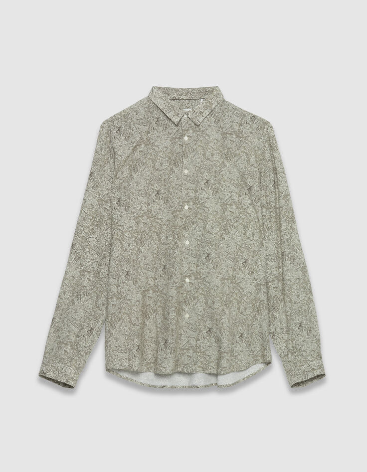 Herren Hemd khaki mit Gem&uuml;sedruck-1