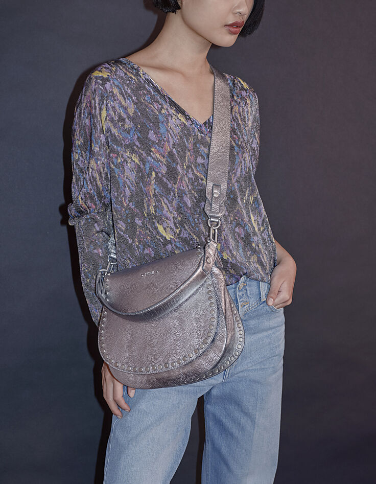 Damenpullover mit buntem Muster und Metallic-Garn-1