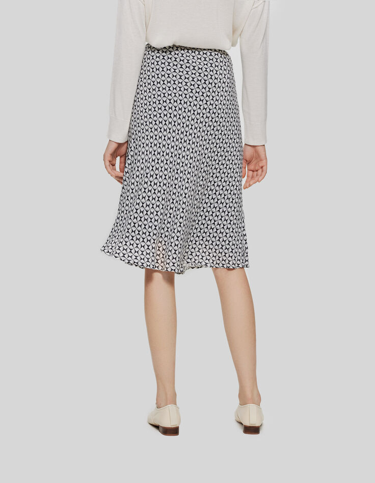 Gebroken witte rok met geometrische print Dames-3
