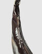 Women’s brown glazed leather Allane half-moon bag-7