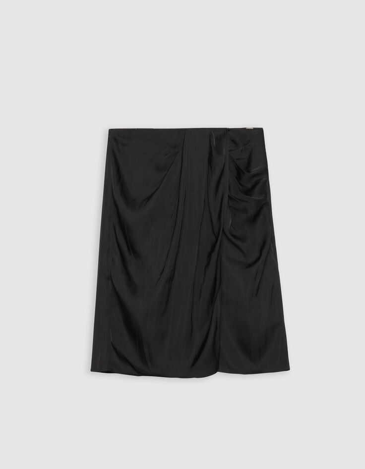 Schwarzer Damenrock recycelter Polyester Pareo-Stil-5 Schwarzer Damenrock recycelter Polyester Pareo-Stil-5