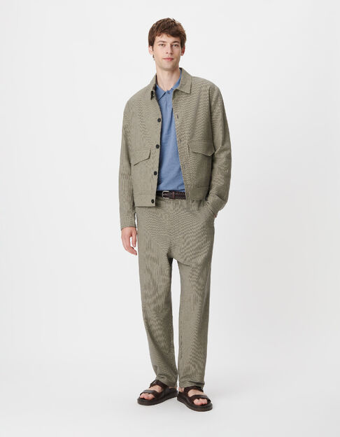 Pantalon battle gris motif rayures Homme - IKKS