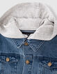 Chaqueta vaquera stone blue ecológico capucha felpa niño -4