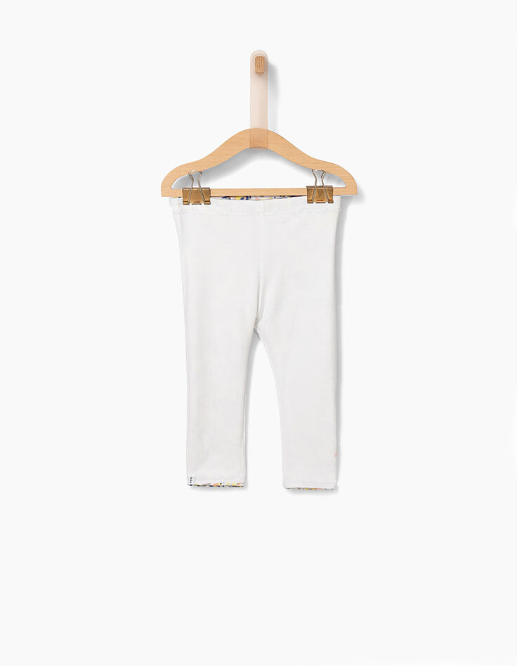 Leggings réversible blanc et imprimé bébé fille-2