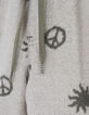 Khaki Jungenbermudas, Frottee, Peace-and-Love-Motive-6