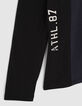 Tweekleurig T-shirt navy reli&euml;f maxi-letter jongens -5