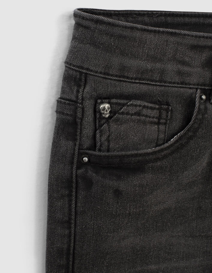 Black used skinny jeans met whiskereffect jongens  - IKKS