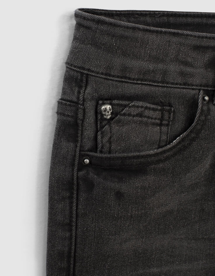 Vaqueros skinny black used efecto bigote niño -4 Vaqueros skinny black used efecto bigote niño -4