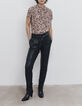 Women’s butterfly print voile neck-tie top-6