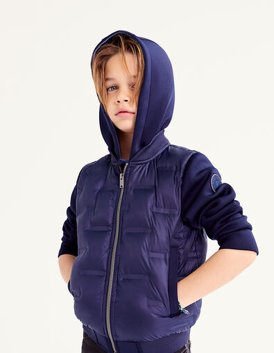 Boys’ navy heat-sealed recycled padded jacket - IKKS