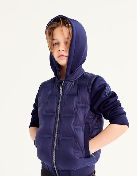 Boys’ navy heat-sealed recycled padded jacket