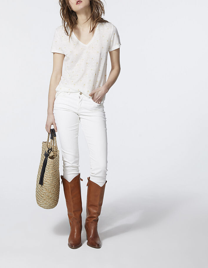 Jean slim enduit 7/8ème taille basse coupe sculpt up femme-2