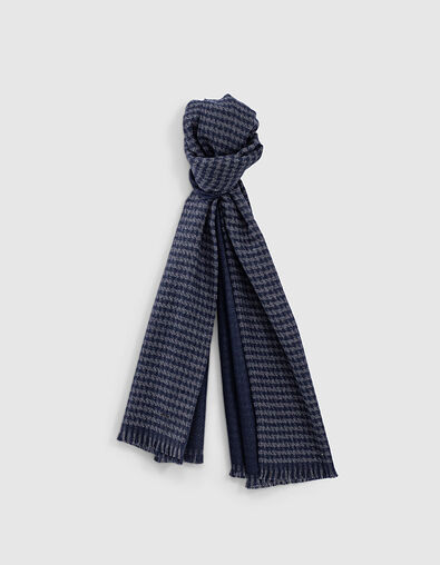 Men’s plain teal blue or grey check scarf - IKKS