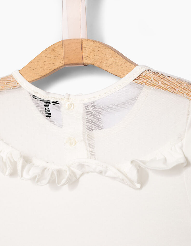 Camiseta blanco roto IKKS Love niña-5