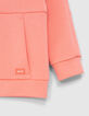 Boys’ neon orange cardigan, embossed checkerboard on back-4