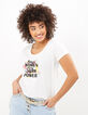I.Code white organic T-shirt with slogan and exotic print-2