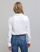 Off-white gekreukt damesoverhemd met metallic bies-3