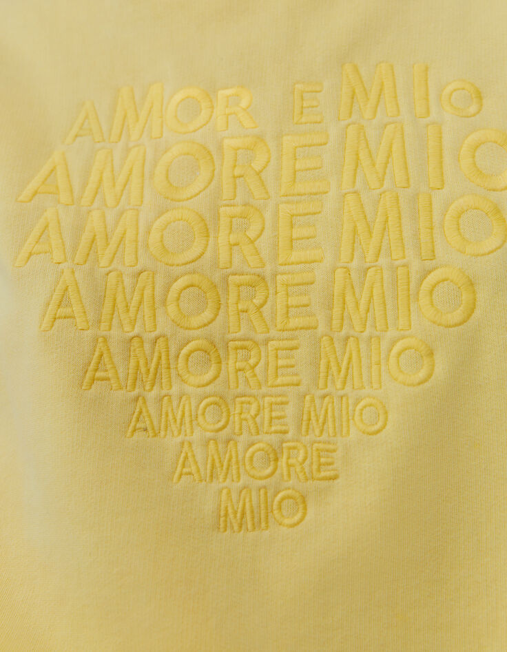 Loose yellow sweatshirt embroidery women-4