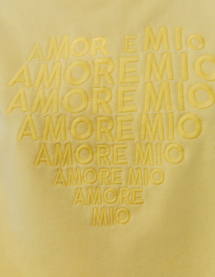 Suéter amarillo loose bordado tono en tono mujer - IKKS