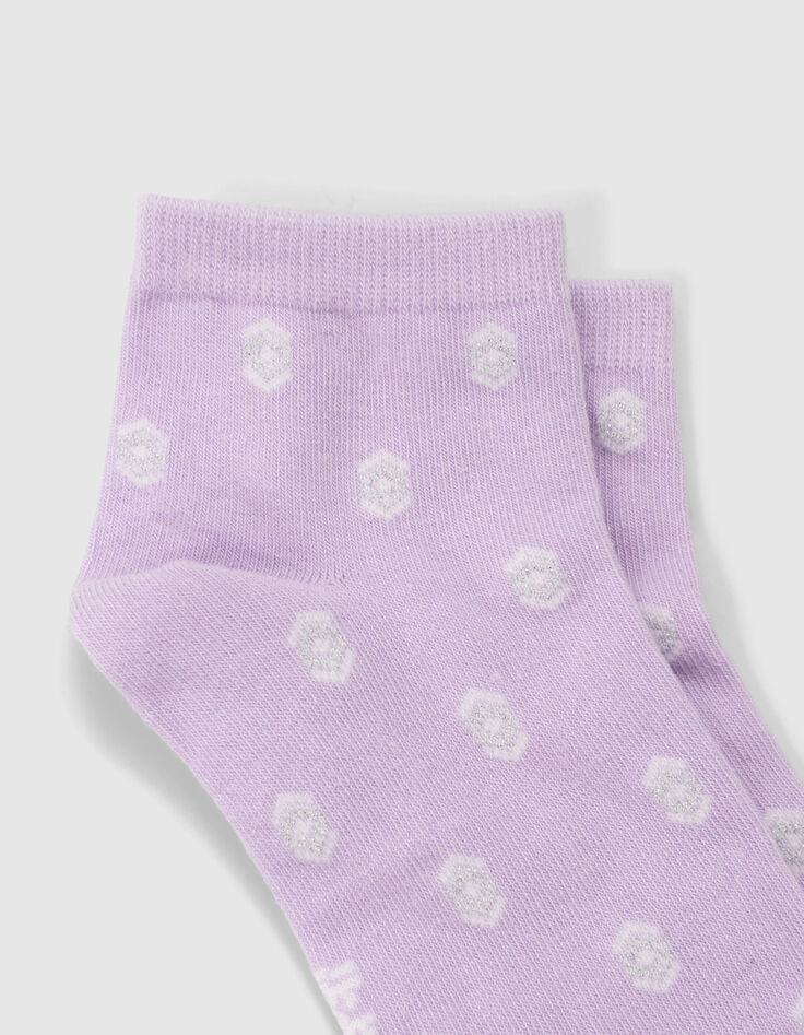 Girls’ violet/white socks-5