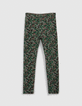 Leggings réversible imprimé léo-floral et kaki fille-2 Leggings réversible imprimé léo-floral et kaki fille-2