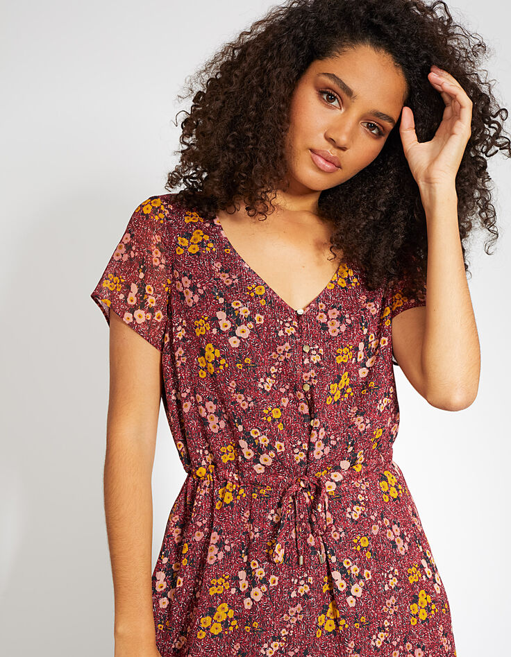 Vestido largo peonía estampado Folk I.Code-2