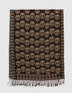 Pure Edition - Schwarzer Herrenschal mit Totenkopfjacquard-2