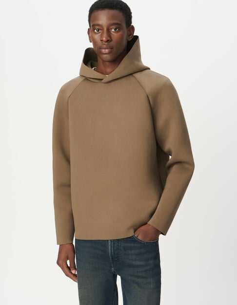 Sweat à capuche beige EASY CARE Homme - IKKS