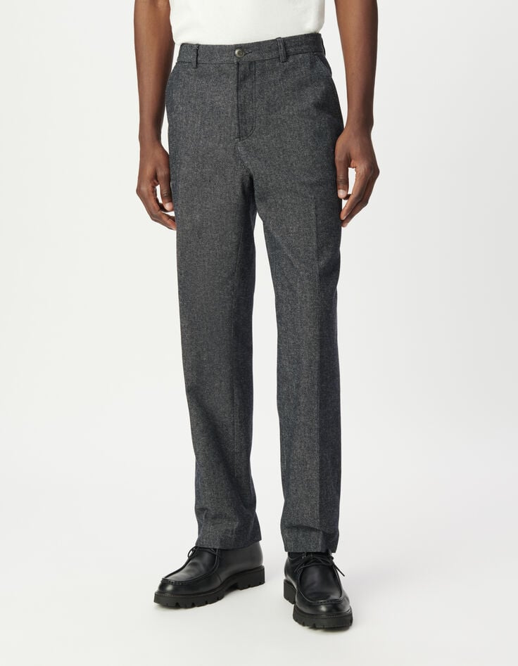 Marineblaue Regular-Herrenjeans Faux-Uni-Stoff-1 Marineblaue Regular-Herrenjeans Faux-Uni-Stoff-1