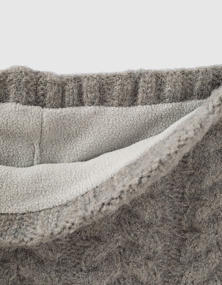 Bonnet et snood gris chiné moyen torsadés bébé fille -6 Bonnet et snood gris chiné moyen torsadés bébé fille -6