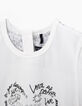 Camiseta blanco roto bi-tejido detrás estampado niña-6