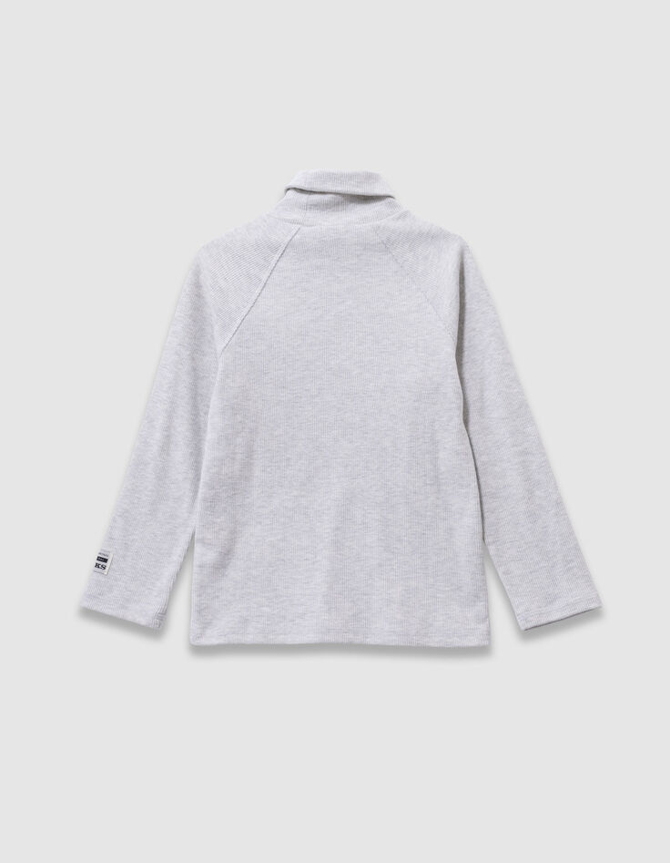 T-shirt manches longues gris col roulé garçon-6