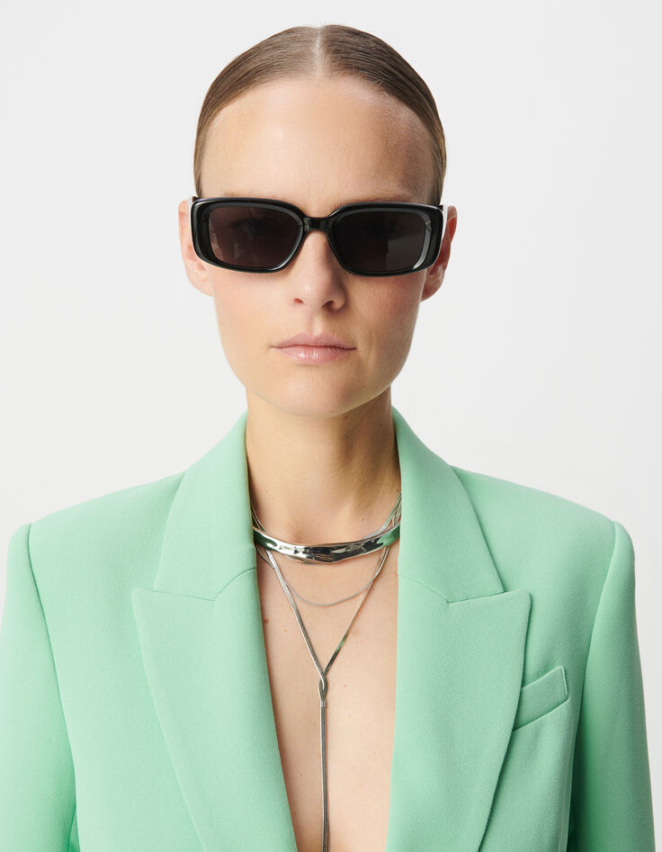 Grüne Anzugjacke aus recyceltem Polyester für Damen-6