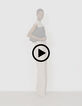 Dames jumpsuit met visgraatmotief in goud-9