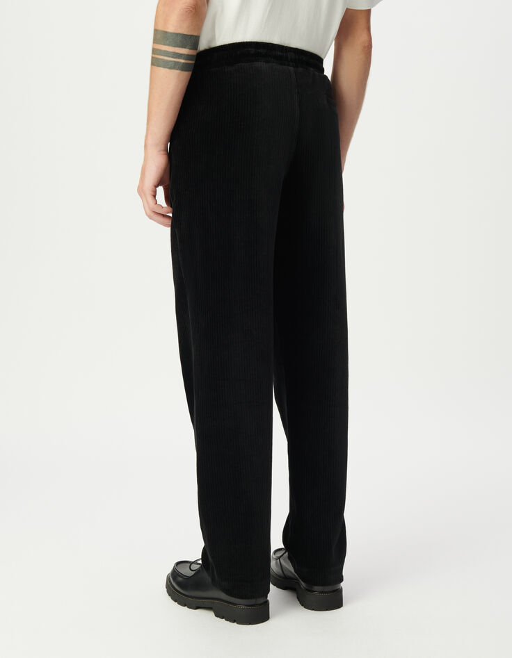 Zwarte jogpant ribvelours elastische taille Heren-3