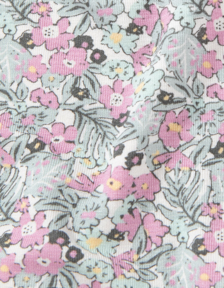T-shirt kaki imprimé petites fleurs bébé fille-7