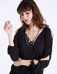 Collier sautoir multirangs perles colorées pompons femme-2