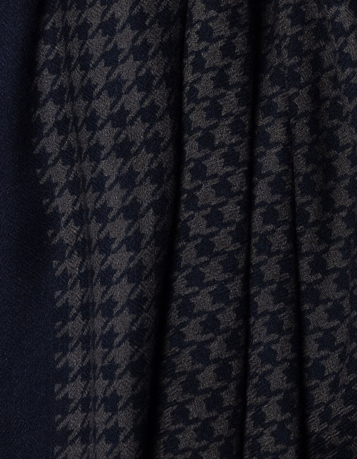 Foulard kaki motif pied-de-poule noir Homme-4