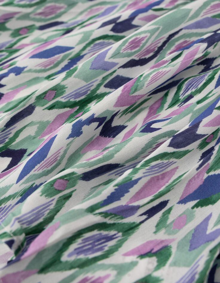 Top blanco roto estampado ikat rombos niña-6
